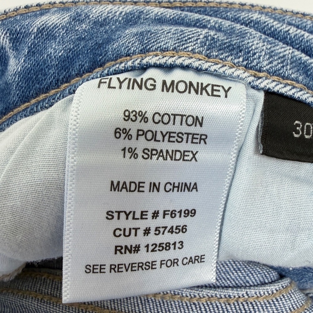Flying Monkey Barrel Fit Jeans Womens 30 Blue High Rise cuffed Cropped F6199 - Picture 8 of 15